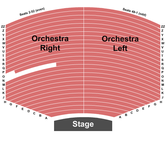 Seating chart for Parker Playhouse
